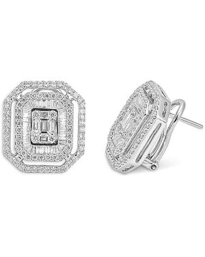 Zydo 18K Diamond Mosaic Octagonal Earrings, 2.06 Tcw - White