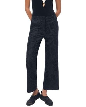 Nocturne Printed Relaxed Straight-Leg Pants - Blue
