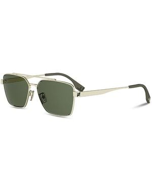 Fendi Sky Rectangular Sunglasses, 57Mm - Green