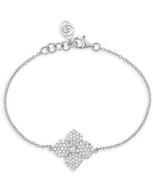Piranesi 18K Flower Diamond Pave Link Bracelet - White