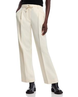 Moncler Wool Wide Leg Pants - Natural