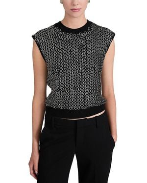 FRAME The Chainmail Shell Sleeveless Wool Top - Black