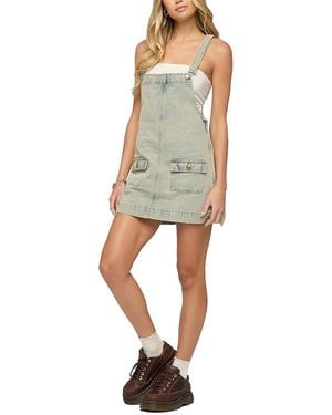 Edikted Overall Denim Mini Dress - Multicolor