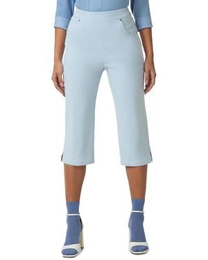 Hue Spring Stripe Pedal Pusher Shorts - Blue