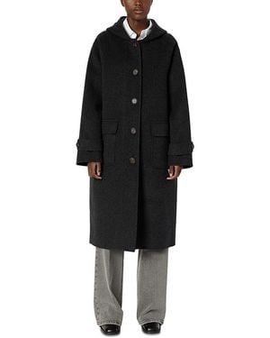 Gerard Darel Miriam Wool Hooded Coat - Black