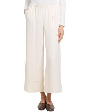 Theory Pintuck Pebble Crepe Seamed Pants - White
