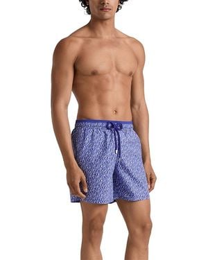 Vilebrequin Bicolor Graphic Shells 5.9 Swim Trunks - Blue
