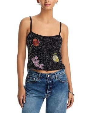 Aqua Allover Sequin Top - Black