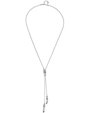 Uno De 50 Long Adjustable Chain Necklace With Three Figures - White