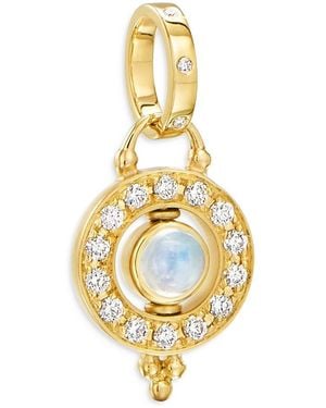 Temple St. Clair 18K Celestial Moonstone & Diamond Mini Orbit Pendant - Metallic