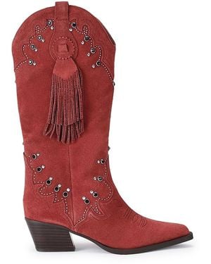 Kurt Geiger Oxford Western Tassel Boots - Red