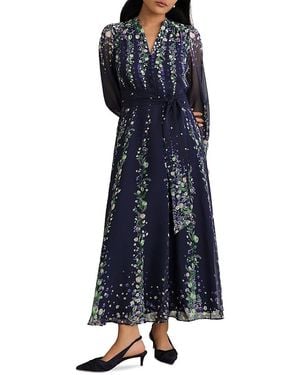 Hobbs Petites Ros Silk Dress - Blue