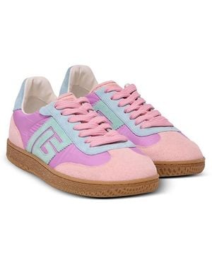 Balmain Swan Suede And Nylon Sneakers - Pink