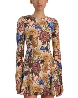 Alice + Olivia Delora Long Sleeve Flared Mini Dress - Multicolor