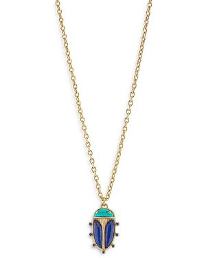 Capucine de Wulf Lapis Lazuli Scarab Pendant Necklace, 16 - Metallic