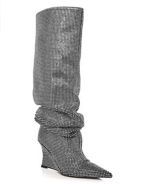 Aqua Glam Slouch Boots - Gray