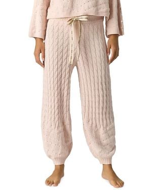 Free People Fireside Crush Knit Drawstring Sweatpants - Natural
