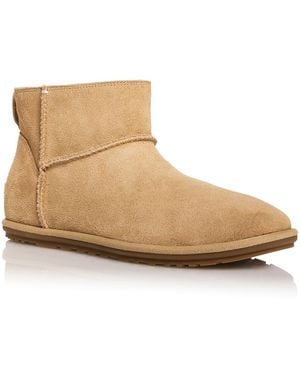 UGG Classic Mini Leather Deconstructed Booties - Natural