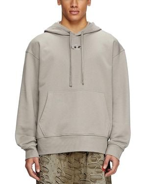 DIESEL S-Macs-Hood-Od Cotton Hooded Sweatshirt - Gray
