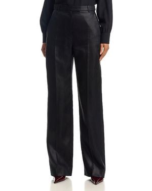 McQueen Straight Leg Linen Pants - Black