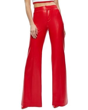 Alice + Olivia Dylan High Waist Wide Leg Pants - Red