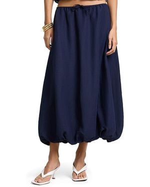 Onia Air Linen Bubble Maxi Skirt - Blue