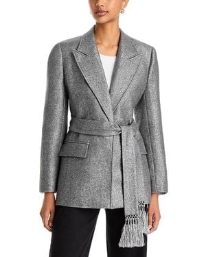 Kobi Halperin Trinity Wool Blend Belted Jacket - Gray