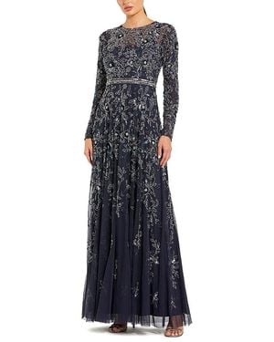 embellished long flare sleeve mesh a-line dress Mac Duggal 9257 Angel Sleeves Tent Dress