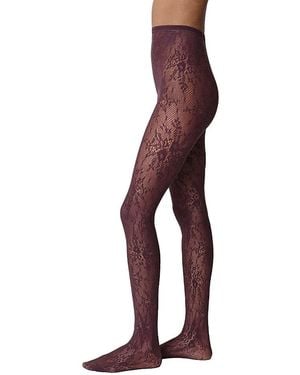 Swedish Stockings Rosa Lace Tights - Purple