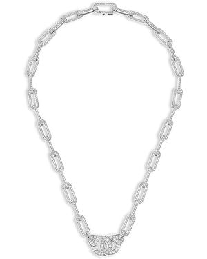 Dinh Van 18K Menottes Diamond Pave Large Link Handcuff Pendant Necklace, 17.72 - Metallic