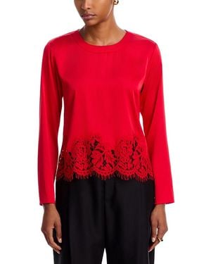 Generation Love Sapphire Lace Long Sleeve Blouse - Red