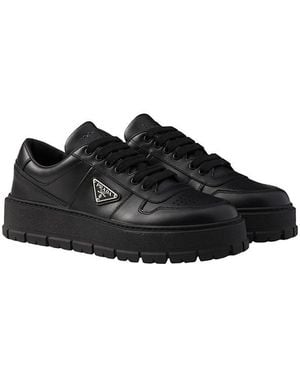 Prada Leather Sneakers - Black
