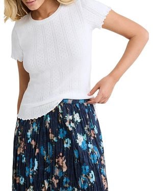 NIC+ZOE Pointelle Rib Georgia Tee - Blue