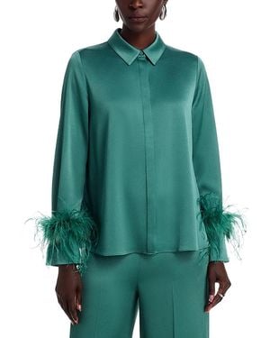 Emanuel Ungaro Luna Satin Back Crepe Blouse - Green