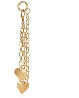 Aqua Heart Chain Bag Charm - Metallic