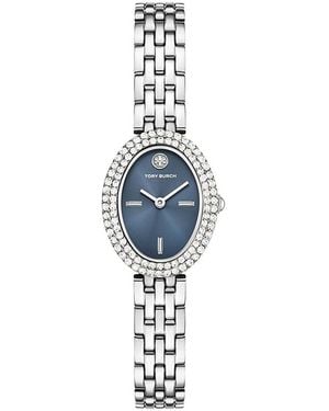 Tory Burch The Oval Watch, 22Mm X 28Mm - Blue