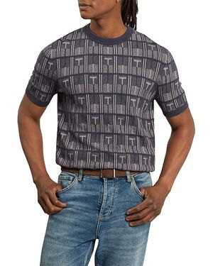 Ted Baker Britton Short Sleeve Jacquard Tee - Blue