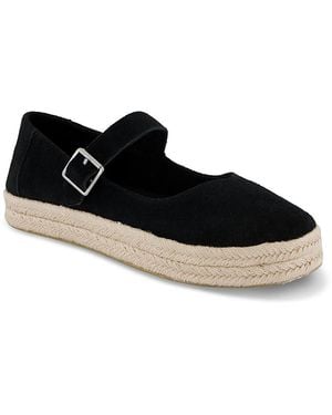 TOMS Carolina Mary Jane Espadrille Flats - Black