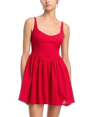 Aqua Scoop Neck Mini Dress - Red