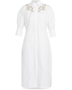 Erdem Short Sleeve Shirt Dress - White