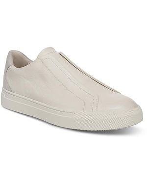 Vince Lakewood Leather Slip On Sneakers - White