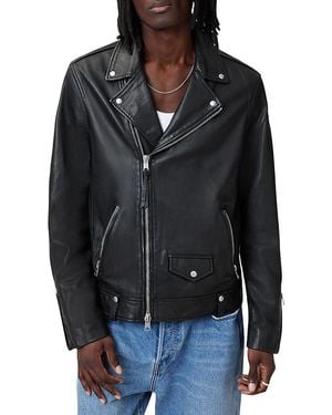 AllSaints Milo Leather Biker Jacket - Black