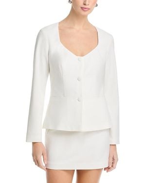 Aqua Collarless Jacket - White