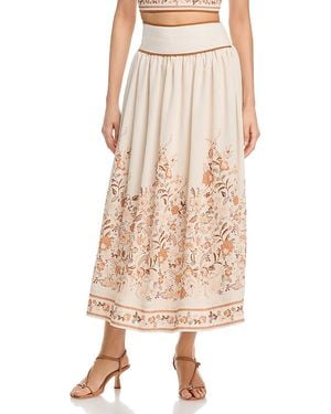 Moon River Floral Midi Skirt - Natural