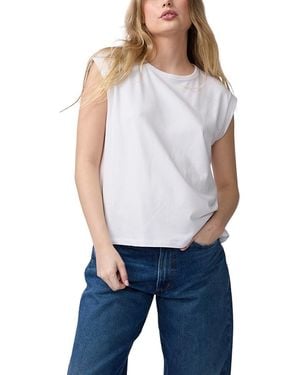 Ingrid & Isabel Relaxed Crew Neck Cotton Maternity Tank - Blue