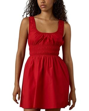 Faherty Coastal Poplin Sunseeker Mini Dress - Red