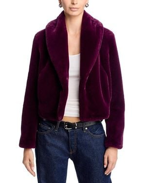 Blank NYC Shawl Collar Faux Fur Coat - Purple