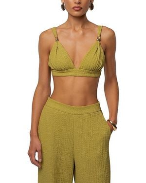 JLUXLABEL Dockside Crepe Knit Bralette - Green