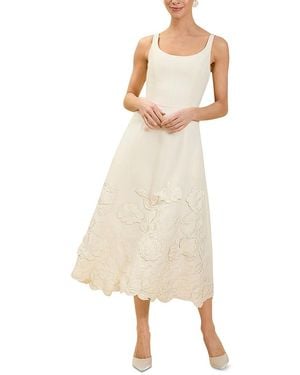 mestiza Amanda Floral Applique Midi Dress - Natural