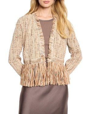 NIC+ZOE Cork Fringe Knit Jacket - Natural